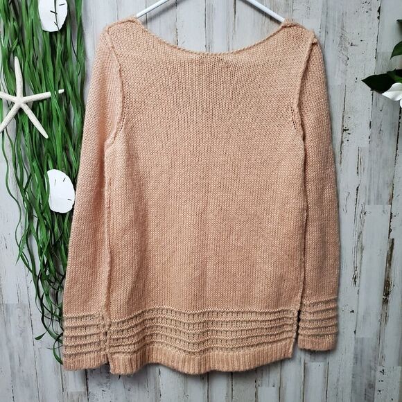 Lauren Conrad Sweater Peach Metallic Size Small - Picture 2 of 7